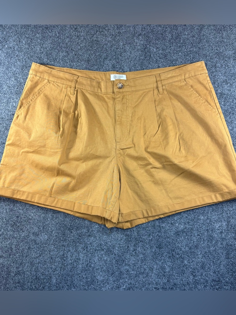 Candace Cameron Bure Pleated Stretch Twill Shorts Size 20WP Desert Ochre Boho